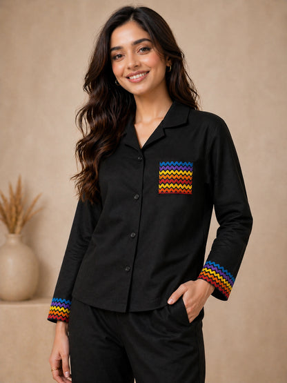 Mallory Winston Women Shirt & Pyjama set Multicolor Printed