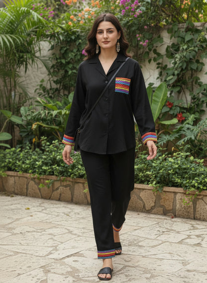 Mallory Winston Women Shirt & Pyjama set Multicolor Printed