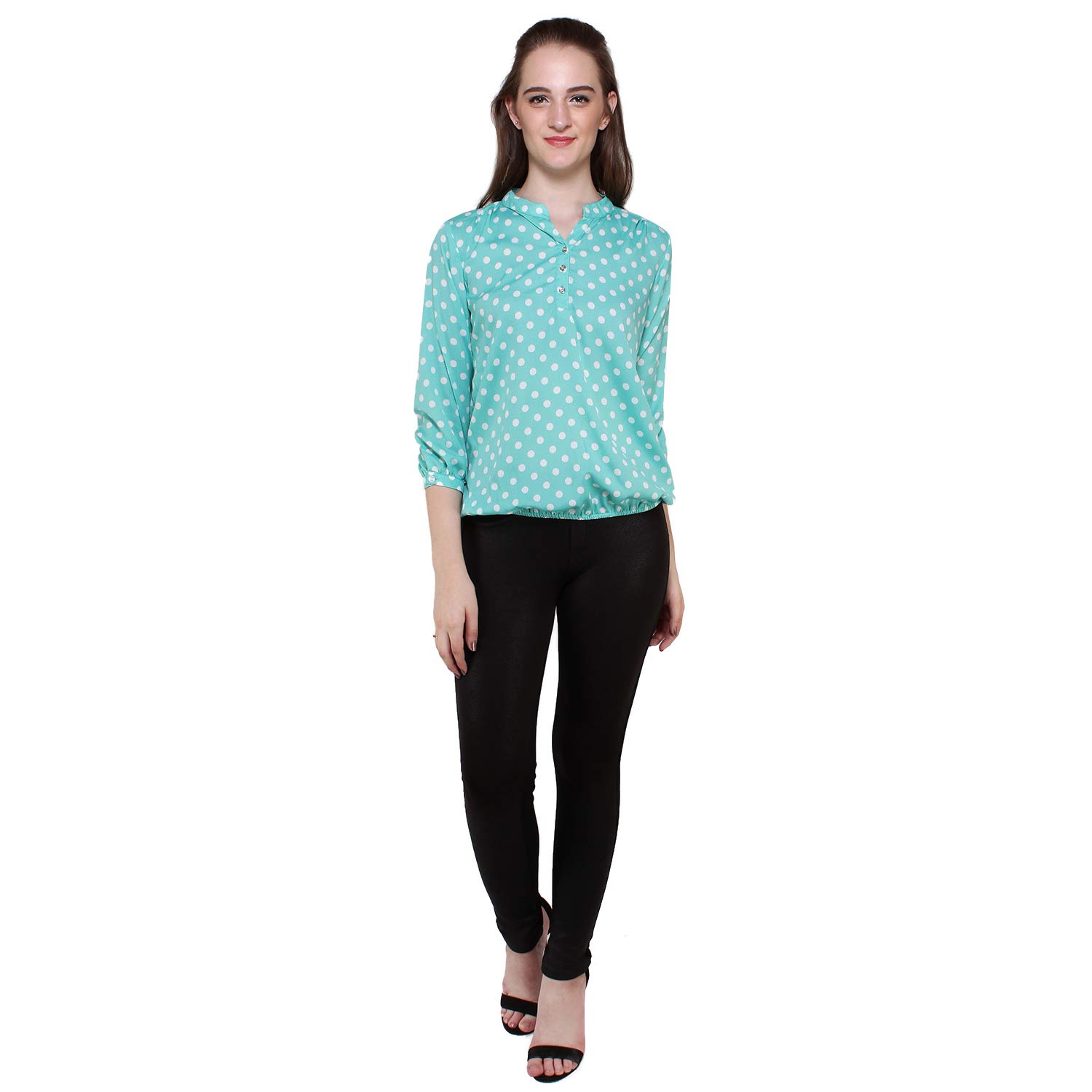 Light Green Polka Dots Women's Top - Mallory Winston